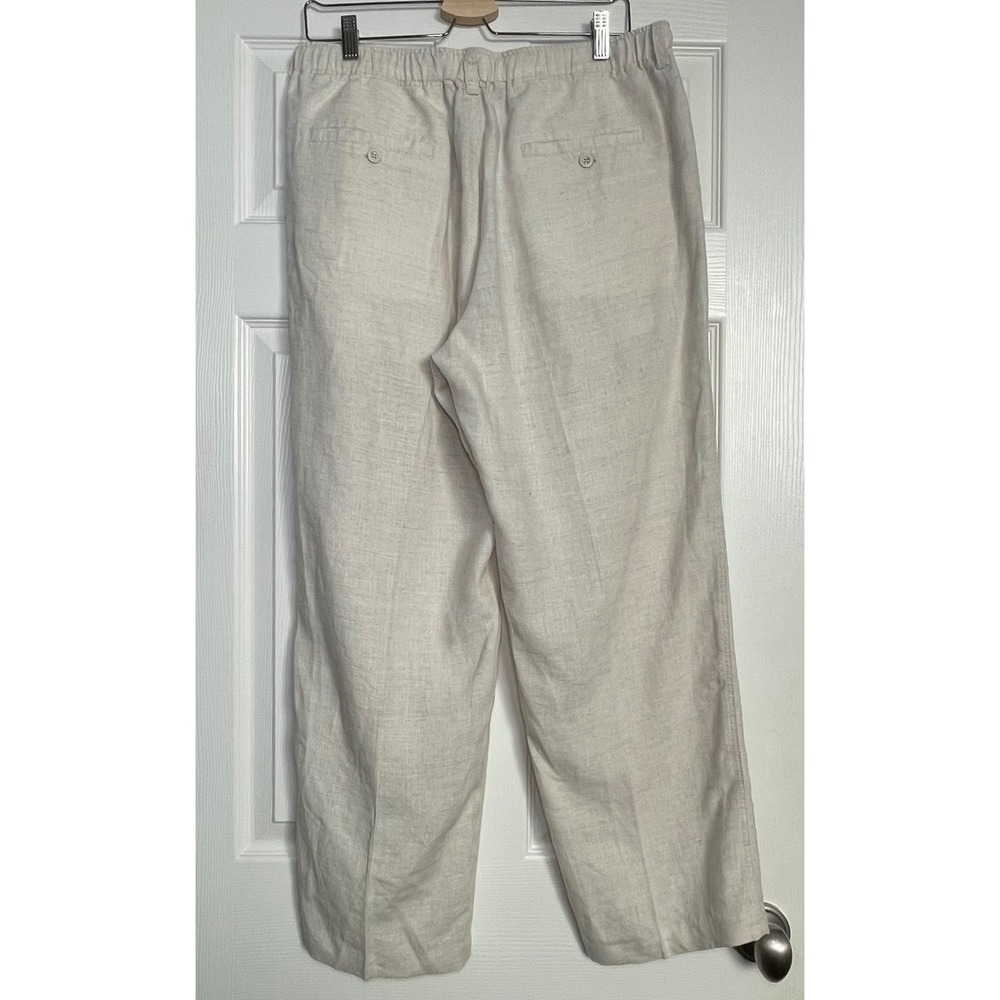 Tommy Bahama Relax Mens 100% Linen Pants Beige Oatmeal Elastic Back Waist Large‎ - Picture 2 of 9